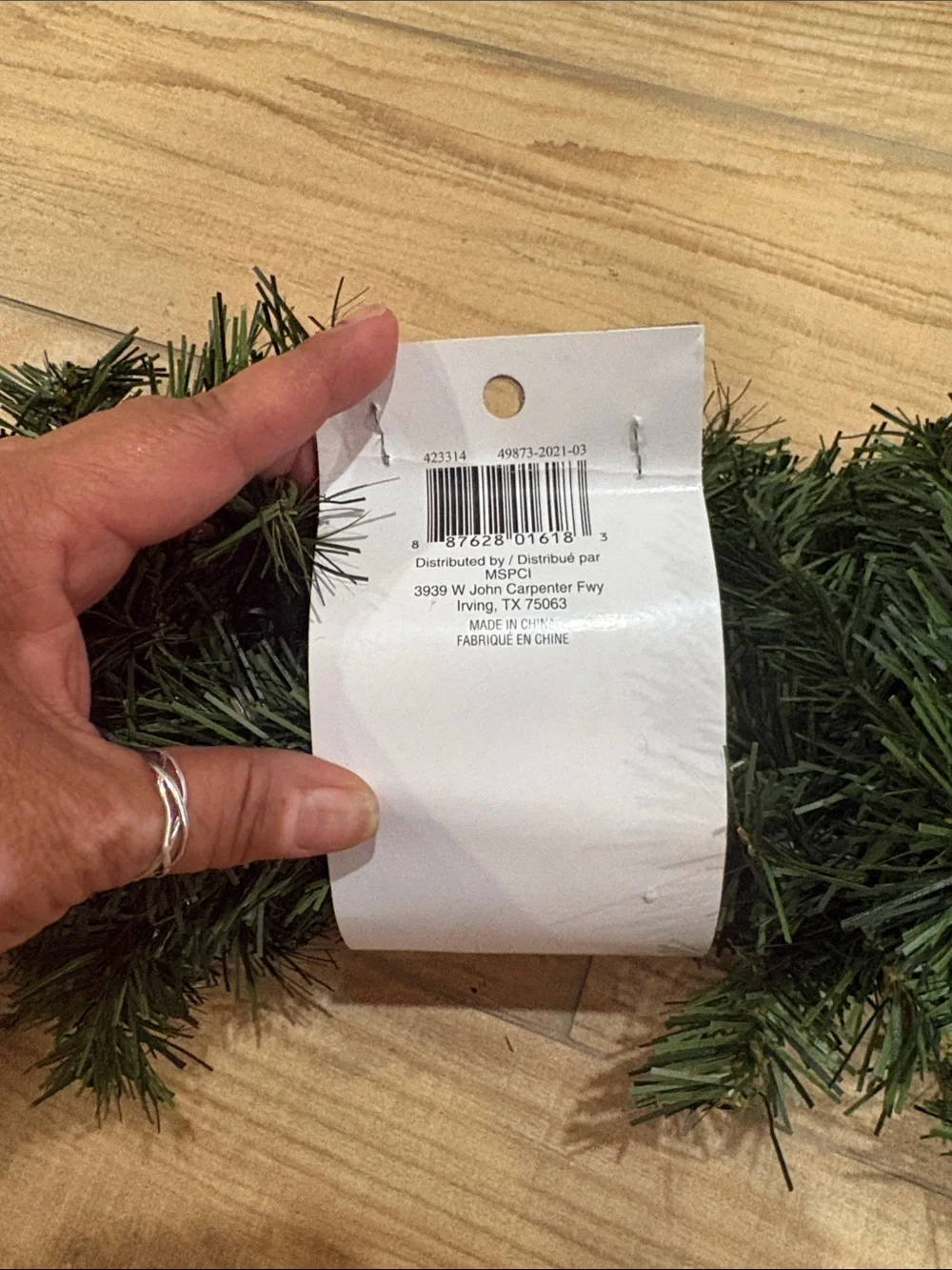 Ashland Dark Green Pine Holiday Garland 9’ long new